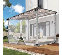 Telone Trasparente Resistente Con Gli Occhielli,Pannelli Laterali in Telo in Pvc Chiaro Impermeabile,Teloni in Plastica Doppio Rinforzato 1x1m, 2x2,8m,1,5mx3m,1Zips-4x3m/13.1x9.8ft