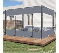 Telone trasparente resistente, impermeabile, 0,5 mm, pannelli laterali in PVC trasparente per uso esterno, con cerniera, per pergolati, gazebo, portici e posti auto coperti