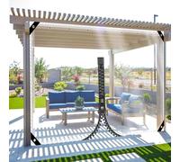 Telone trasparente resistente impermeabile 4,8 x 6 m con 1 cerniera copertura in PVC trasparente personalizzabile per gazebo esterno giardino balcone spessore 0,35 mm per protezione dalla pioggia
