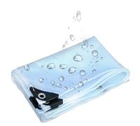 Telone trasparente resistente, impermeabile, rinforzato, con angoli in gomma, per uso esterno (3,5 m x 4,7 m)