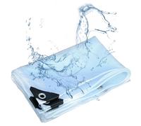 Telone trasparente resistente impermeabile rinforzato trasparente con angoli in gomma copertura del pavimento (2, x 4,9 m) per protezione esterna