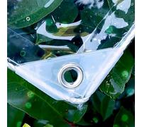 Telone trasparente resistente in PVC, 500 g/m², impermeabile, trasparente, con occhielli, personalizzabile, antivento e resistente agli strappi, per giardino, gazebo, 4,5 x 5,1 m