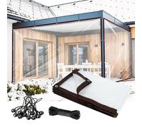Telone Trasparente - Telo Trasparente Impermeabile Rinforzato, Angoli Rinforzati - Copertura Resistente Per Giardino, Serra, Telo Di Fondo Clear,4×4 FT