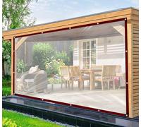 Telone trasparente - Telone trasparente con occhielli, 1,5 x 3 m, adatto per esterni, inverno, resistente alle intemperie, balcone e mobili da giardino, pollaio