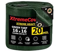 Telone verde da 4,9 x 4,9 m, resistente e impermeabile, protezione UV + occhielli in ottone, angoli rinforzati per esterni, tenda da campeggio, serra, tetto per serre, copertura a tenuta stagna