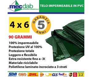 Telone Verde Universale Impermeabile In PVC Con Occhielli Varie Misure