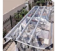 Teloni, 1,5 Piedi x 29,5 Piedi, Telo Impermeabile in PVC Resistente - Telo in plastica Trasparente da 16 Mil con Occhielli, Copertura Antipioggia per Serra, Balcone, Protezione del Giardino