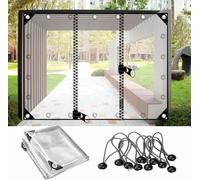 Teloni da Esterno Impermeabili Addensare Doppio Telo di Plastica Trasparente in PVC con Porta con Cerniera Telone Trasparente per L'agricoltura di Giardinaggio, Wxh, 2.8x2.5m