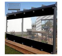 Teloni impermeabili per esterni per peras e terrazze, pannelli laterali trasparenti, copertura a baldacchino in PVC nero (dimensioni: 160 x 230 cm)