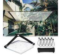 Teloni trasparenti impermeabili 3x3FT/91x91cm, teli di plastica per gazebo da giardino, teli di protezione da pioggia e neve con occhielli, schermatura da giardino, telo in PVC, 1 rotolo di corda