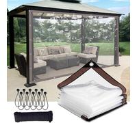 Teloni trasparenti impermeabili 4x5 FT, teloni trasparenti in PVC, misure antivento e impermeabili per padiglioni da giardino, 4 piedi 5 piedi 6 piedi 7 piedi 8 piedi 9 piedi 10 piedi 11 piedi 12 pied