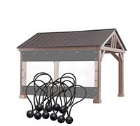 Teloni trasparenti resistenti per esterni con corde elastiche a sfera, tenda impermeabile in PVC per patio, gazebo e pergola, dimensioni personalizzate 3,5 x 2,2 m