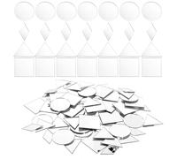 Telooco 120 Pezzi Mini Specchi da Parete Piccoli Specchi Adesivi 2,5 cm Piastrelle a Specchio Autoadesive Rotonde Triangolari Quadrate Specchio Decorativi per Artigianato Fai-da-te