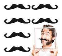 Telooco 6 Pezzi Barbe Finte Autoadesive Barba Artificiale Adesive Nero Barba Finta Festa Halloween Divertenti Costumi Barba Finte Baffi per Costume da Pirata Accessori per Feste di Halloween