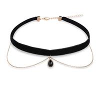 Telooco Nero Collana in Velluto con Pendente Collana Girocollo Regolabile Anni '90 Girocollo in Velluto Colletto a Strati Accessorio per Bigiotteria da Sposa da Vampiro da Donna