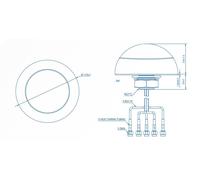 TELTONIKA COMBO MIMO MOBILE/GNSS/WIFI DUAL BAND ROOF SMA ANTENNA 003R-00253 PR1KCO28 NEW