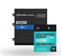 Teltonika RUT200 4G LTE Mobile Broadband Router - Affidabile Compact 4G Internet + EE Rolling 30-Day UK Data Plan