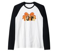 Tema a Forma di Stella con Fiocco di tigri Paws Cheer Maglia con Maniche Raglan