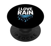 Tema d'acqua con design I Love Rain Drip PopSockets PopGrip Adesivo