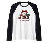 Tema del presepe Natalizio Joy To The World Maglia con Maniche Raglan