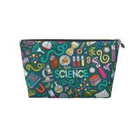Tema della scienza dei cartoni animati, Borsa da toilette Borsa per trucco Borsa per cosmetici Borsa da toilette da viaggio portatile