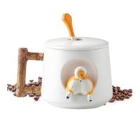 Tema di animali creativi - Tazze divertenti per cani per gli amanti dei cani | Caffè nuovo con manico, cucchiaio abbinato e coperchio sigillato per servire bevande calde in soggiorno, caffè