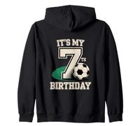 Tema di Calcio It's My 7th Birthday Boy Soccer Felpa con Cappuccio