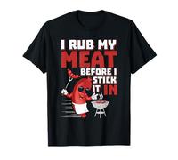 Tema di Design per Barbecue Estivo I Rub My Meat Before I Stick It Maglietta