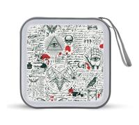Tema di Occultismo e Massoneria Divertente CD Case Holder Organizer 40 Capacità DVD Collection Storage Bag Portafoglio Libro per Auto Casa Viaggio