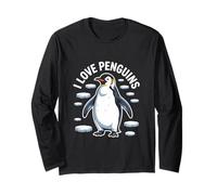 Tema I Love Penguins Cute Penguin Ice Maglia a Manica