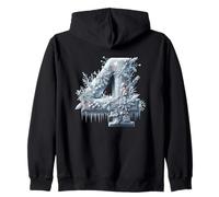 Tema Invernale del Paese delle Meraviglie Numero 4 ghiacciato Felpa con Cappuccio