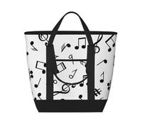Tema musicale stampato,Borsa porta pranzo grande capacità isolata per donne e uomini, lavoro, picnic, viaggi