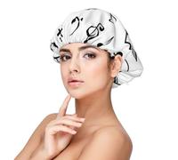 Tema musicale stampato,Cuffia da notte in raso per adulti - Cuffia da notte elastica per donna, copricapelli per la notte
