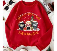 Tema natalizio di Harry Potter, con un albero di Natale decorato con ornamenti a tema Harry Potter, felpa sportiva morbida e confortevole con scollo rotondo, calda e a maniche lunghe, stile accademico