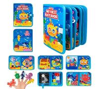 Tema Oceano Busy Board Libro Montessori Interattivo 1 2 3 4 Anno, Quiet Book sensoriale educativo, Giochi Montessori 1 2 3 4 5 6 Anni, Pannello di Feltro attività, Valigetta Montessori Bambini