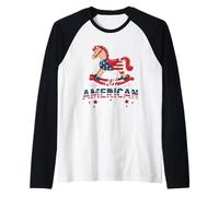 Tema patriottico del cavallo a dondolo americano Maglia con Maniche Raglan