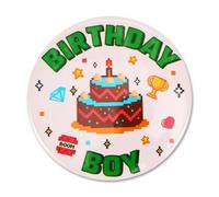 Tema Pixel Spilla Birthday Boy, 5,8cm Spilla Compleanno Rotondo Distintivo Boy per Celebrazioni di Festa & Accessori per Outfit