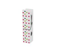 TemaDecor - Molletta Jumbo Gingante Mollette Grandi Dimensioni in Legno, 16.5x4 cm Clips Robuste e Resistenti - Decorazione da Parete e Appoggio (Bianco Pois)