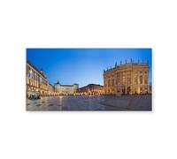 TemaDecor Quadro Moderno città TORINO Quadri moderni da Parete XXL grande 140x70cm Stampa su tela Canvas Decorazione Murale muro Soggiorno Arredo Camera da letto (PIAZZA CASTELLO)