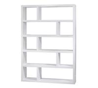 TemaHome Dublin High libreria, scaffale, Legno tamburato, White, 120 x 29 x 173 cm