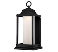Temara - Lampada a muro da esterni a LED, ad una luce, dimmerabile, con finiture nere ruvide e vetro satinato, 6110340ATE