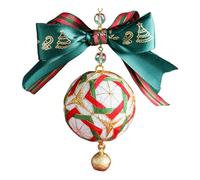 Temari Ball Craft Kit - Temari Ball Kit | Kit portachiavi con ciondolo a sfera | Kit da ricamo Temari | Kit per ricamo | Kit di cucito | Ciondolo per albero di Natale con fiocco di Natale, ornamento
