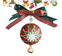 Temari Ball Craft Kit - Temari Ball Kit | Kit portachiavi con ciondolo a sfera | Kit da ricamo Temari | Kit per ricamo | Kit di cucito | Ciondolo per albero di Natale con fiocco di Natale, ornamento