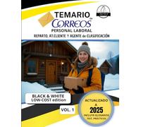 TEMARIO de CORREOS: PARTE 1 (BLACK & WHITE EDITION) LOW COST: Temario de correos actualizado, parte 1 en blanco y negro