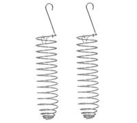 Temeemeg 2-Pack Easy Clean Bird Feeder - Stainless Steel Hanging Food & Fruit Basket with Spring Hook for Parrots, Parakeets, Cockatiels, Small Birds.