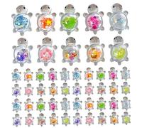 Temeemeg 50PCS Mini Resin Turtles, Glow in The Dark Glitter Sea Turtle Figurines for Party Decor, Fairy Garden, Crafts & Prank Games.