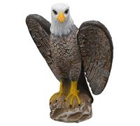 Temeemeg Bird Scare Devices, 17in Large Realistic Eagle Statue Hawk Decoy Outdoor with Detachable Wing Plastic Bald Eagle Figurine for Garden, Patio, Yard.