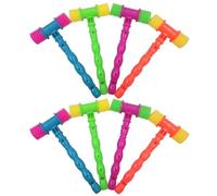 Temeemeg Martelli striduli da 8 Pezzi, martelli di plastica Colorati per Bambini con Impugnatura a fischio, Giocattolo interattivo sensoriale e incoraggiante per i più Piccoli.