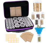 Temeemeg Scatola per la conservazione dei Semi Organizzatore Portatile per Semi con Cerniera con 48 Bottiglie e 7 Sacchetti e Contenitore Impermeabile a Imbuto per Giardino, Serra, casa, Viola...