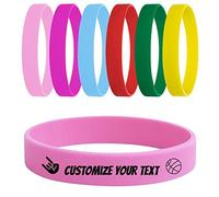 Temeite, cinturino in gomma ecologico, 100% silicone, design alla moda e alla moda, adatto a tutte le età, braccialetto in silicone arcobaleno, braccialetto personalizzato (colore bianco), Silicone